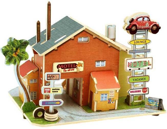 RoboTime Dřevěná skládačka Americký motel - obrázek 4