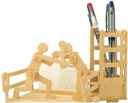 Woodcraft construction kit Woodcraft Dřevěné 3D puzzle stojánek na tužky box - obrázek 3