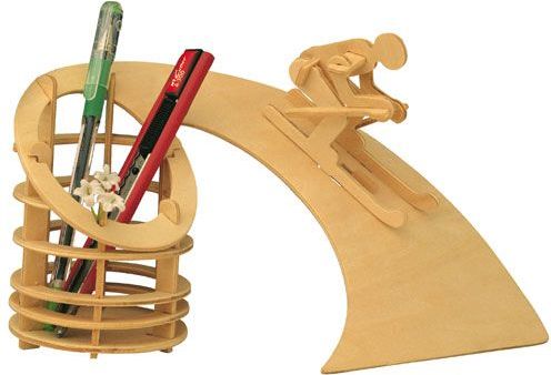 Woodcraft construction kit Woodcraft Dřevěné 3D puzzle stojan na tužky sjezd - obrázek 1