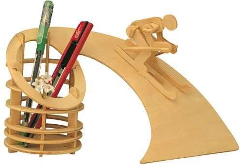 Woodcraft construction kit Woodcraft Dřevěné 3D puzzle stojan na tužky sjezd - obrázek 2
