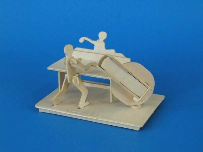 Woodcraft construction kit Woodcraft Dřevěné 3D puzzle stojánek na tužky ping pong - obrázek 3