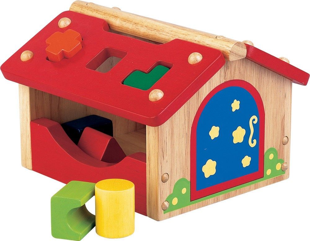 Santoys Dřevěná hračka - Vhazování tvarů do domečku - obrázek 1