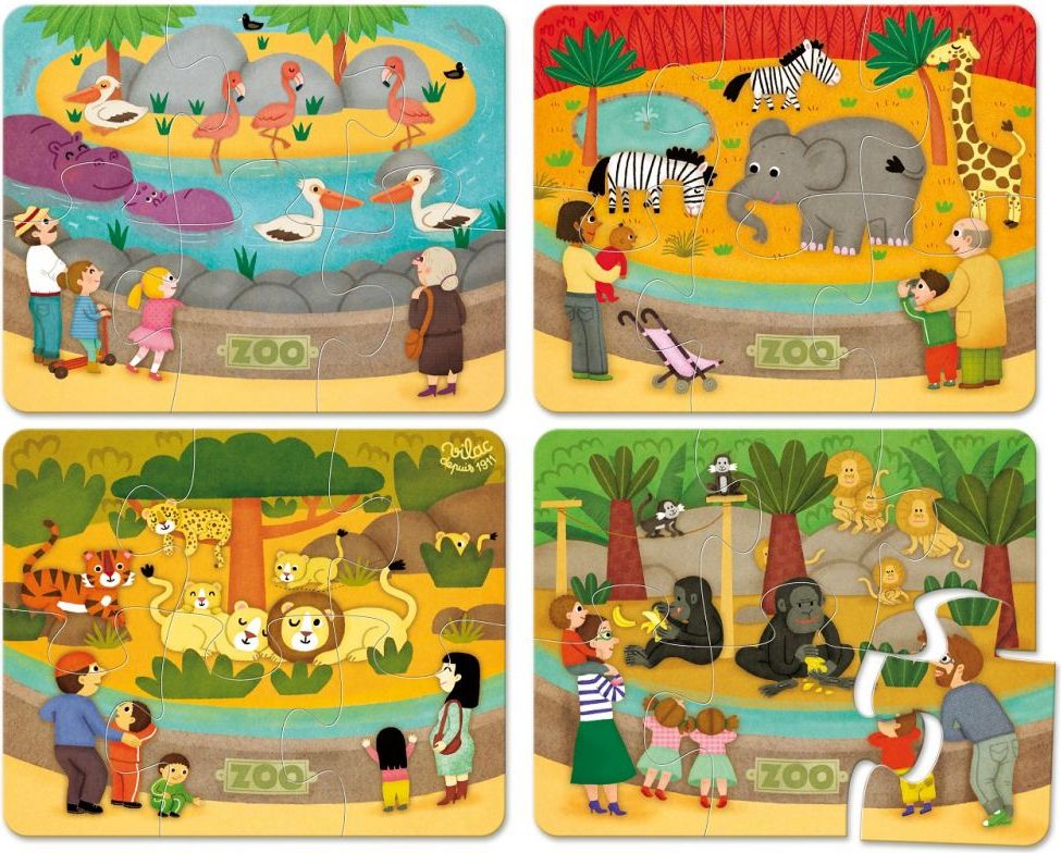 Vilac Dřevěné puzzle Zoo - obrázek 2