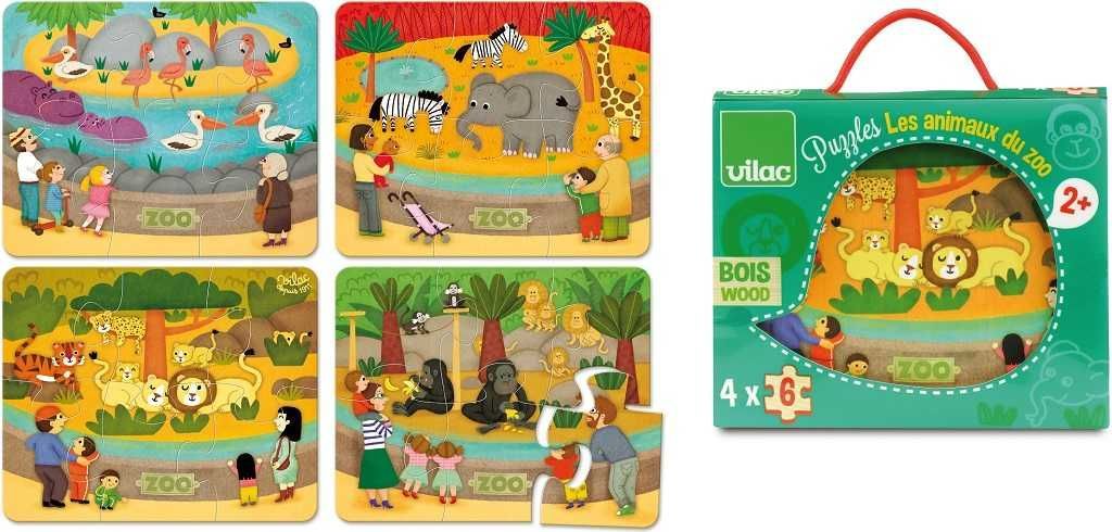 Vilac Dřevěné puzzle Zoo - obrázek 4