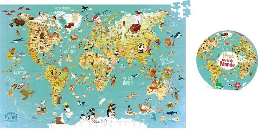 Vilac Puzzle mapa světa 500 dílků - obrázek 10