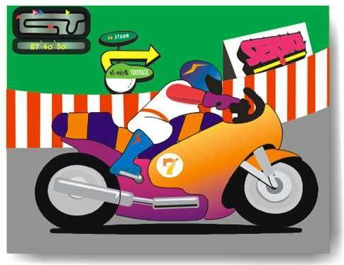 Vkládačky Dřevěné vkládací puzzle motorka - obrázek 3