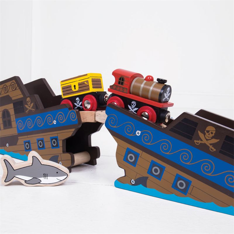 Bigjigs Rail Pirátský vlak + 3 koleje - obrázek 3