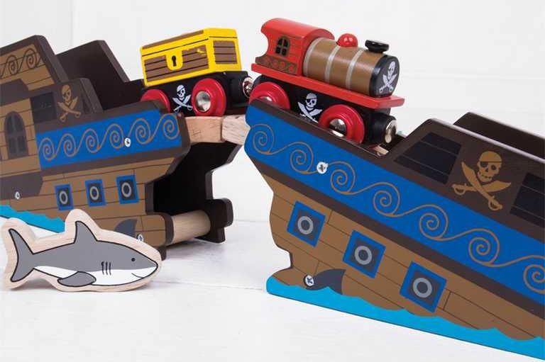Bigjigs Rail Pirátský vlak + 3 koleje - obrázek 5