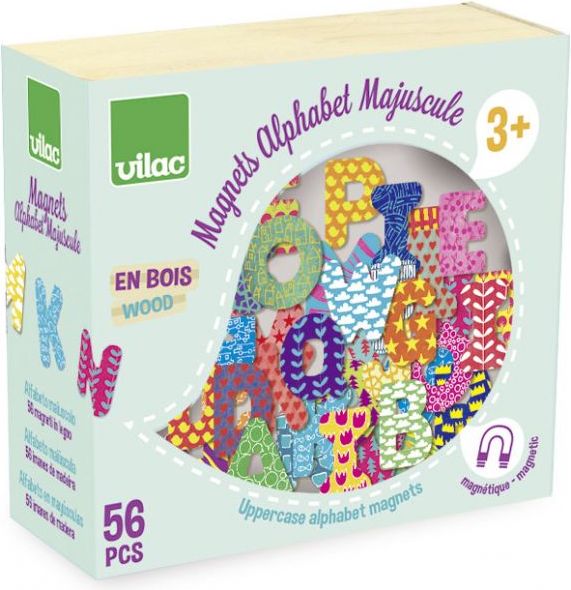 Magnetky - Abeceda tiskací dřevěné, 56ks (Vilac) - obrázek 3