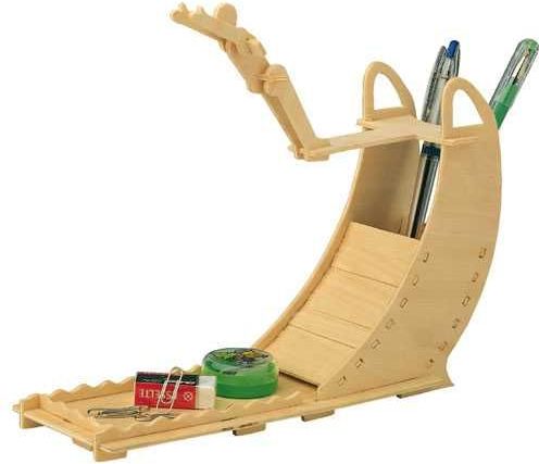 Woodcraft construction kit Woodcraft Dřevěné 3D puzzle stojan na tužky skok do vody - obrázek 3