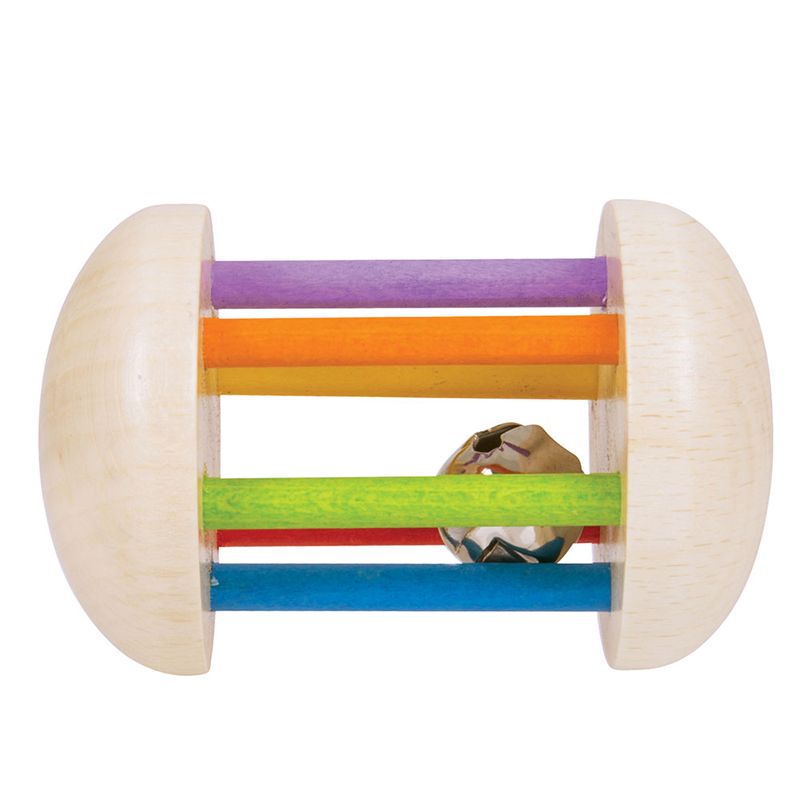 BIGJIGS TOYS Bigjigs Baby Rolnička v duhové kleci - obrázek 1