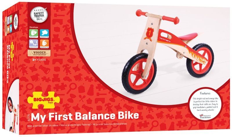 Bigjigs Toys Dřevěné odrážedlo červené - obrázek 7