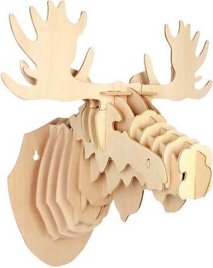 Woodcraft construction kit Woodcraft Dřevěné 3D puzzle hlava soba - obrázek 3