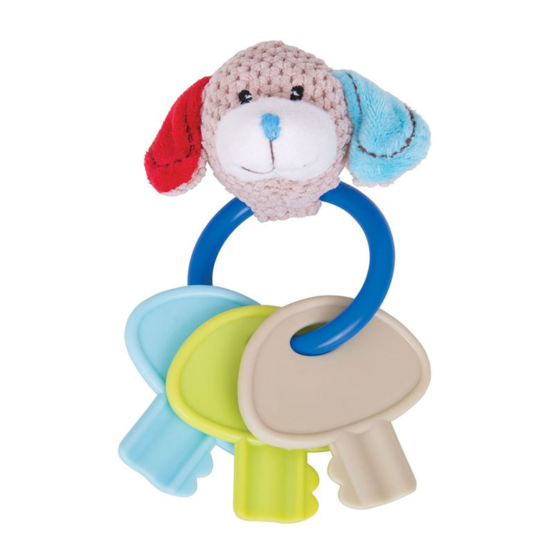 BIGJIGS TOYS Bigjigs Baby Chrastítko kroužek s klíči pejsek Bruno - obrázek 1