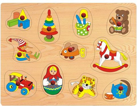 Vkládačky Dřevěné vkládací puzzle hračky B - obrázek 1