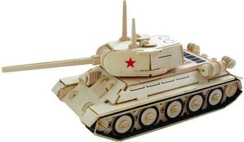 Woodcraft construction kit Woodcraft Dřevěné 3D puzzle tank T-34 P - obrázek 3