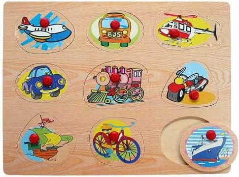Vkládačky HJ Toys Vkládací puzzle dopravní prostředky G - obrázek 2
