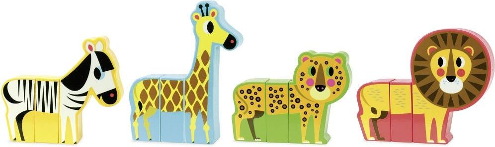 Vilac Dřevěné puzzle Veselé safari - obrázek 13