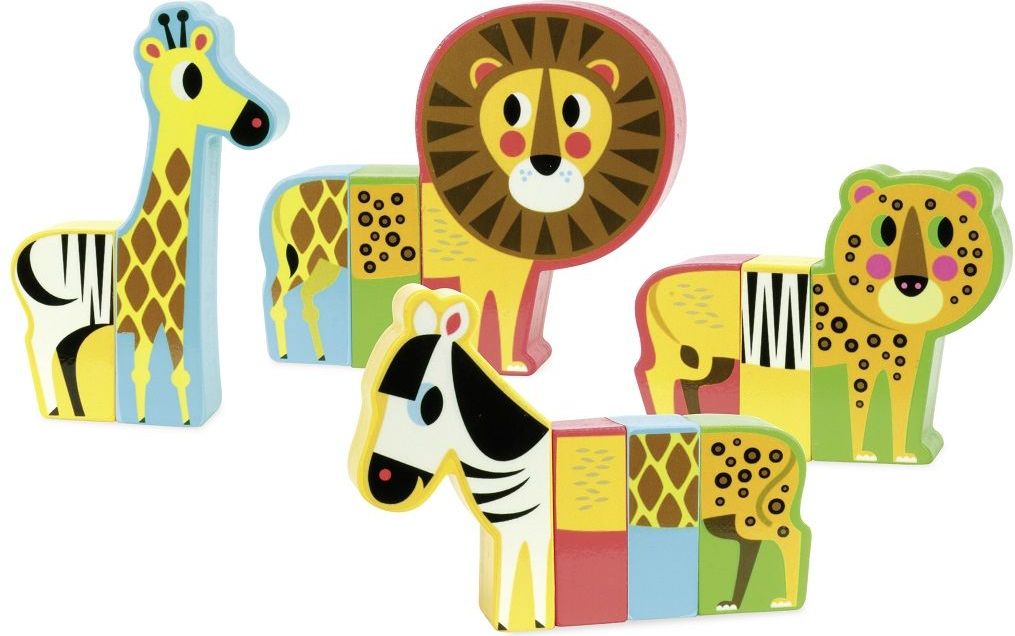 Vilac Dřevěné puzzle Veselé safari - obrázek 14
