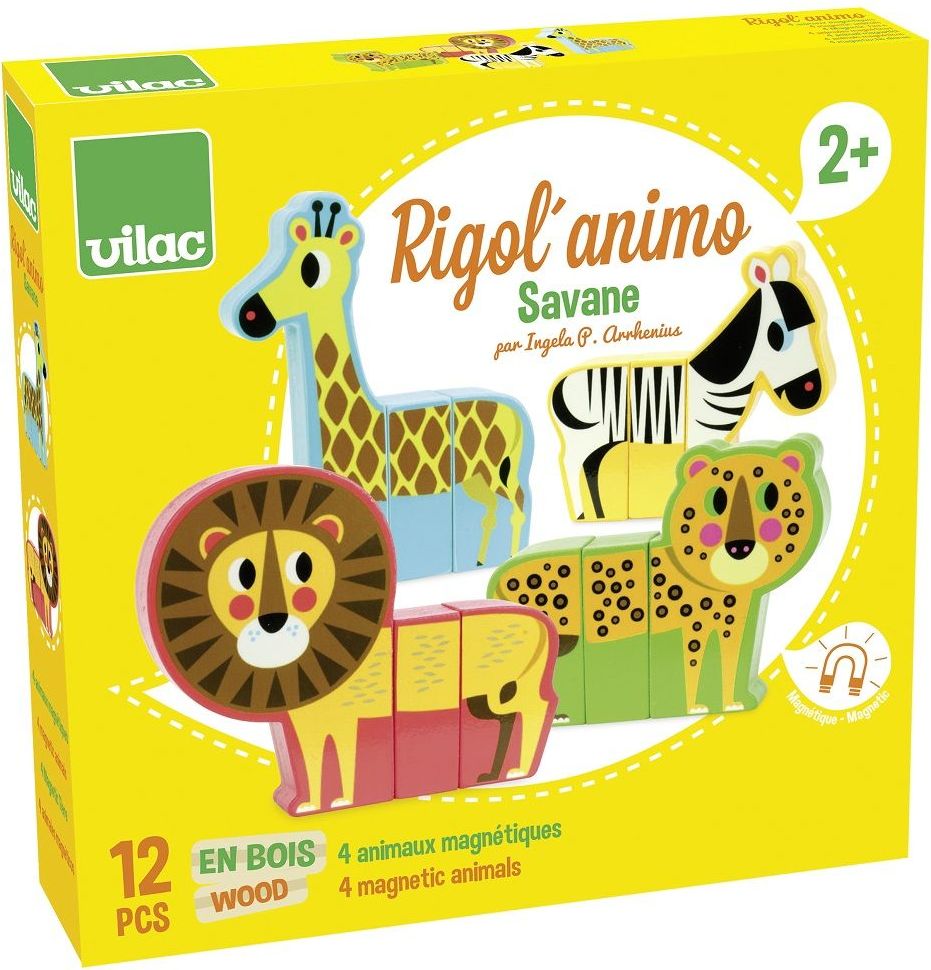 Vilac Dřevěné puzzle Veselé safari - obrázek 18