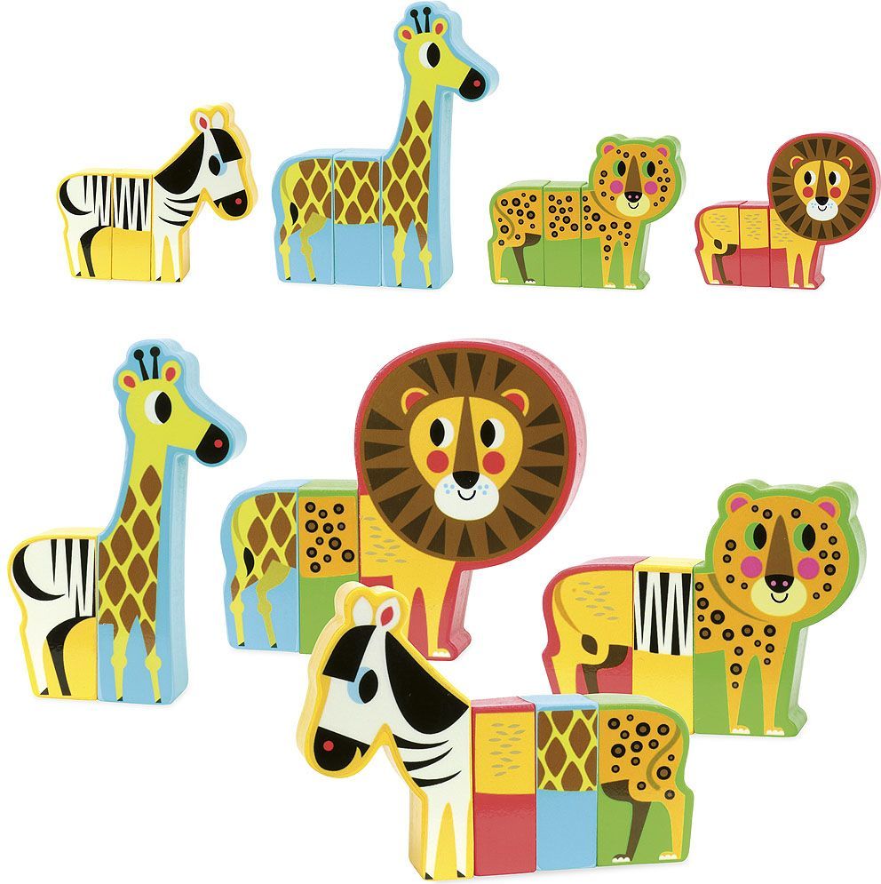 Vilac Dřevěné puzzle Veselé safari - obrázek 21