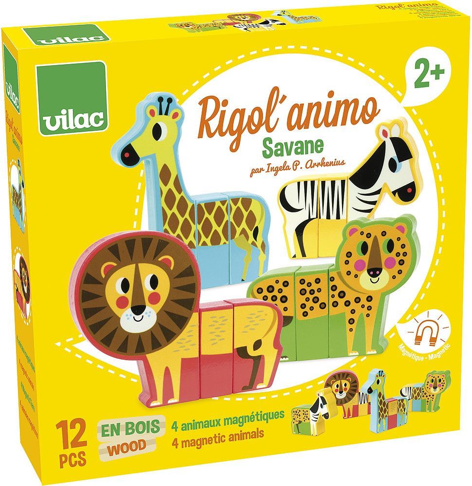 Vilac Dřevěné puzzle Veselé safari - obrázek 24