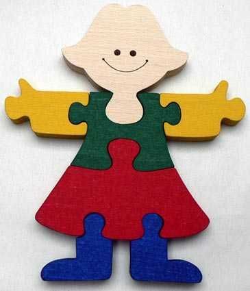 Makovský Dřevěné vkládací puzzle Holka bez rámečku - obrázek 2