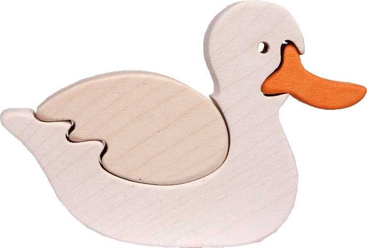 Fauna Dřevěné vkládací puzzle z masivu malá kačenka - obrázek 2