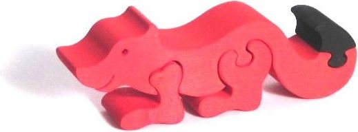 Fauna Dřevěné vkládací puzzle z masivu malá liška - obrázek 3