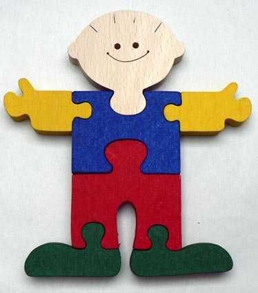 Makovský Dřevěné vkládací puzzle Kluk bez rámečku - obrázek 2