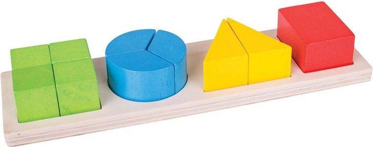 Bigjigs Toys Vkládací puzzle zlomky mix tvarů - obrázek 2