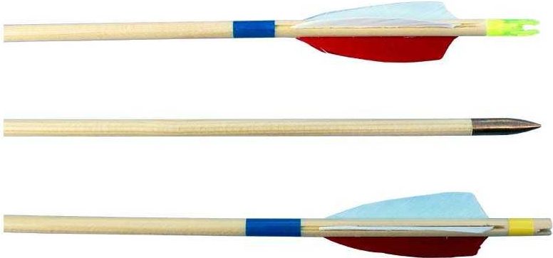Lazecký Šíp dřevěný PREMIUM 8/760mm, peří, končík - obrázek 2