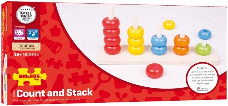 Bigjigs Toys Dřevěná motorická deska nasazování korálky - obrázek 3