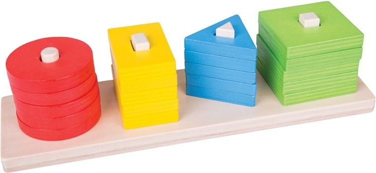 Bigjigs Toys Dřevěná motorická třídící deska tvary barvy - obrázek 4