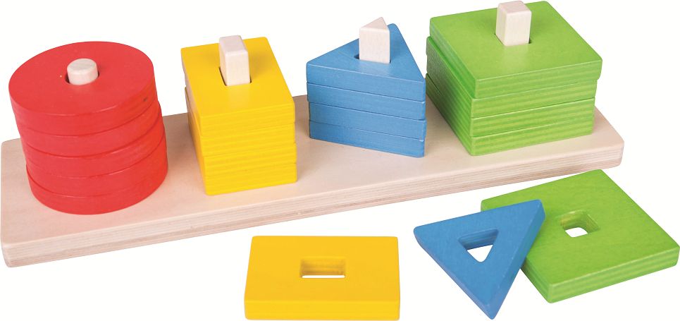 Bigjigs Toys Dřevěná motorická třídící deska tvary barvy - obrázek 7