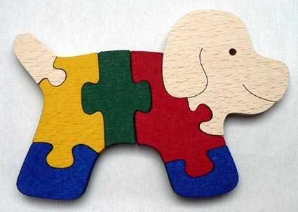 Makovský Dřevěné vkládací puzzle Pejsek bez rámu - obrázek 2