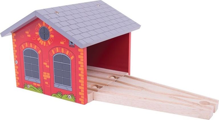 Bigjigs Rail Cihlové depo pro dva vláčky - obrázek 1