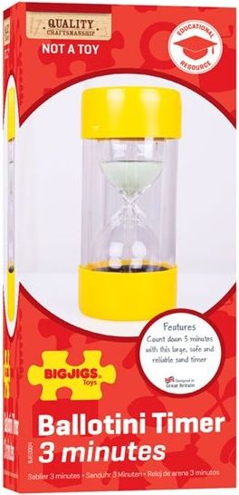 Přesýpací hodiny - Velké 3 minuty žluté (Bigjigs) - obrázek 4