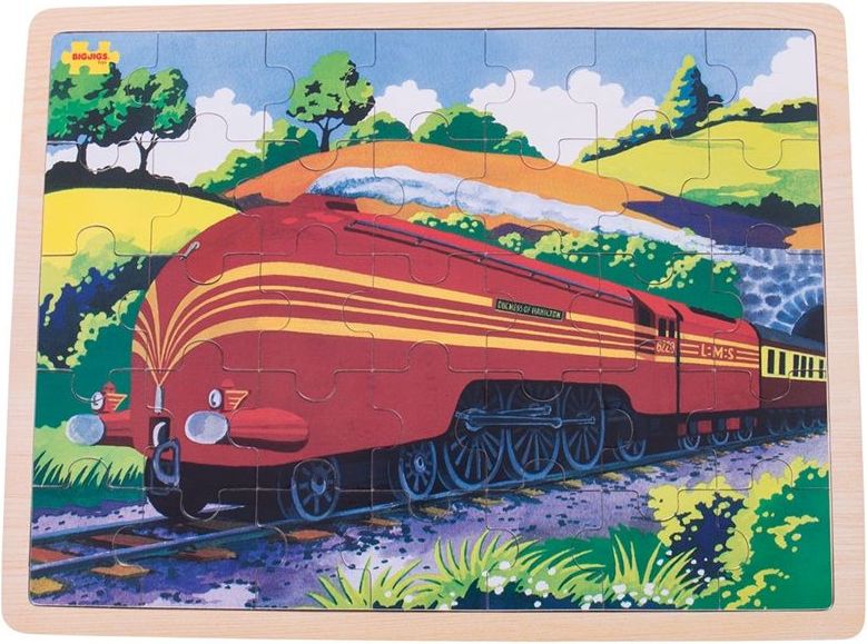 Dřevěné puzzle Bigjigs Toys Historický vlak Vévodkyně z Hamiltnu 35 dílků - obrázek 3
