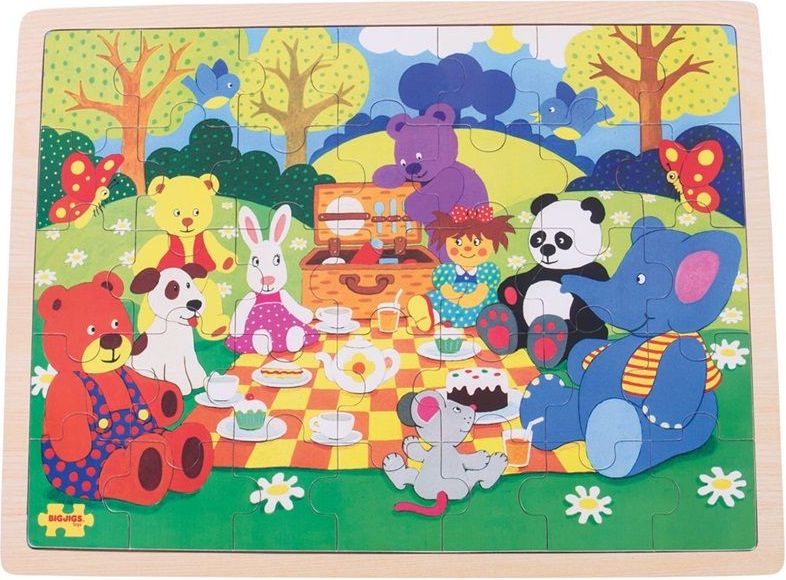 Bigjigs Toys Dřevěné puzzle piknik v parku 35 dílků - obrázek 3