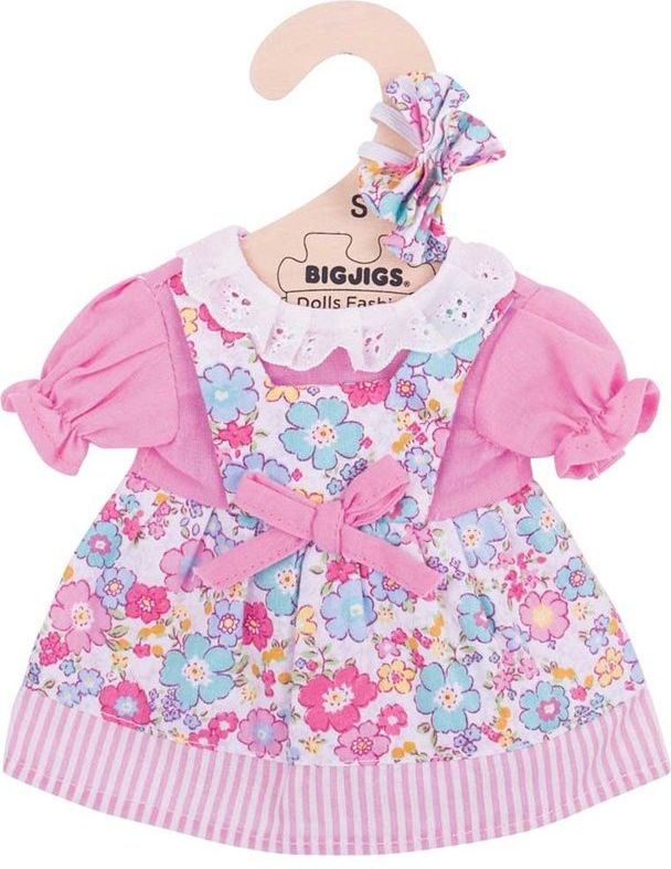Bigjigs Toys Růžové květinové šaty pro panenku 28 cm - obrázek 2