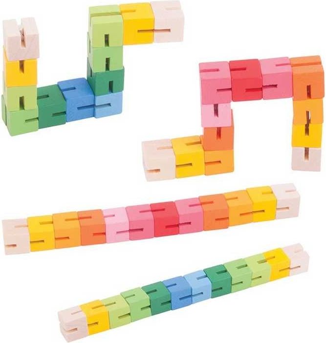 Bigjigs Toys Dřevěný hlavolam barevný had - obrázek 2