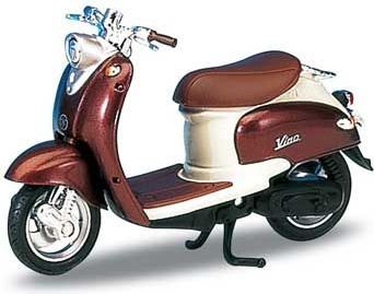 Welly - Motocykl Yamaha Vino YJ50R (1999) model 1:18 vínový - obrázek 2