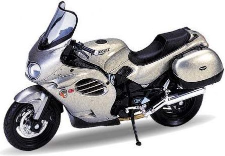 Welly - Motocykl Triumph Trophy (2002) model 1:18 stříbrný - obrázek 2