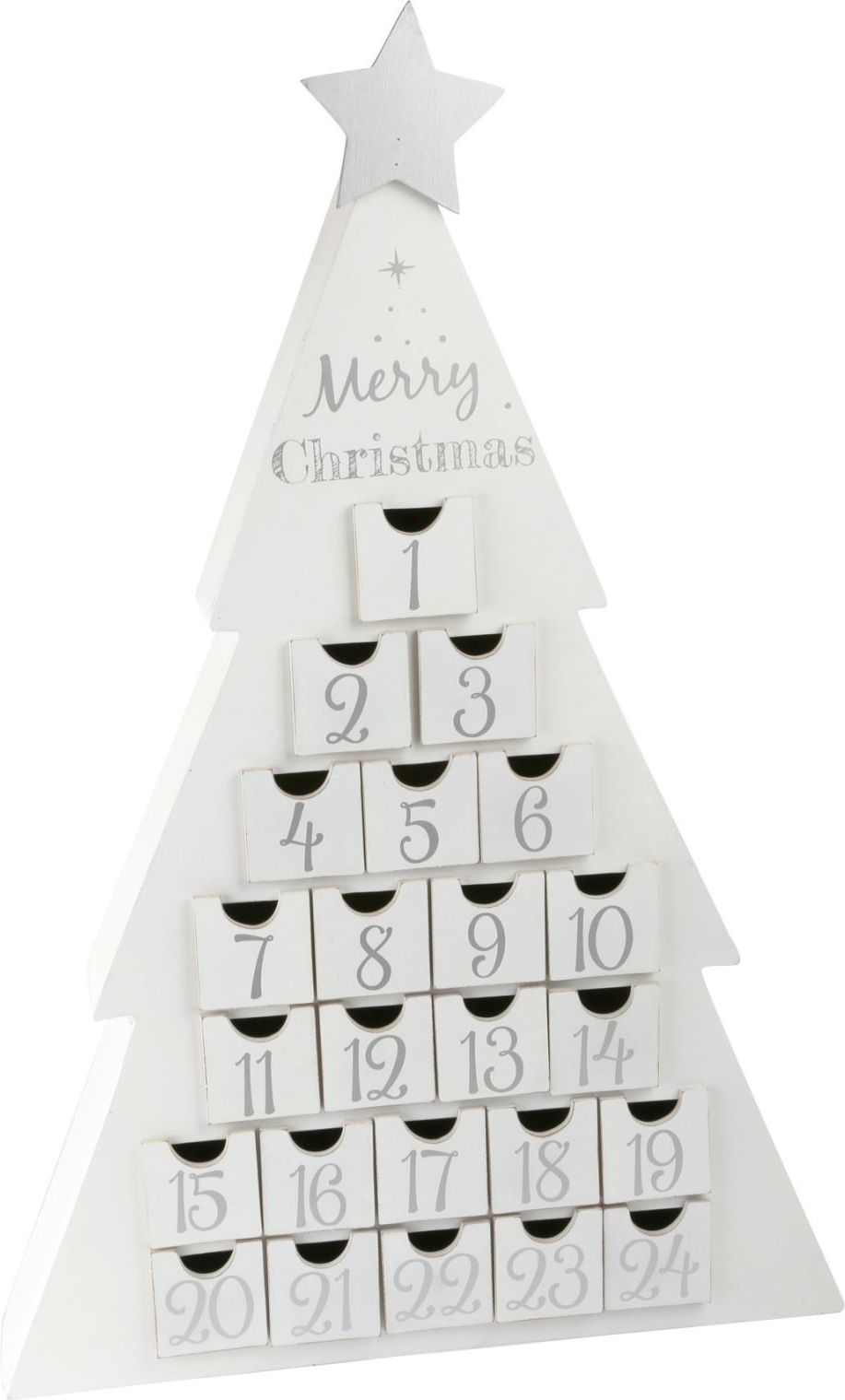 Small Foot Dřevěný adventní kalendář vánoční stromeček bílý - obrázek 1