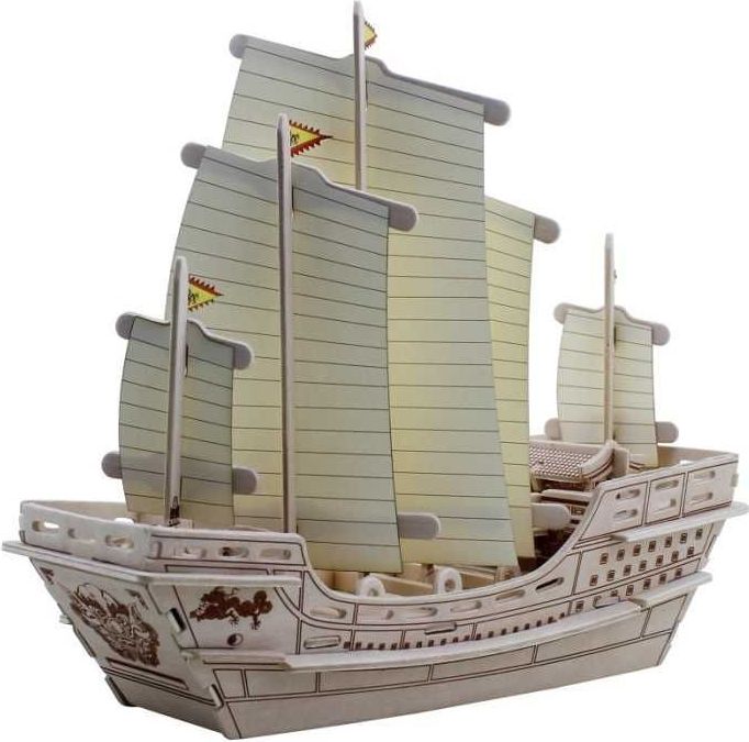 RoboTime 3D puzzle dřevěný koráb Zhenge - obrázek 1