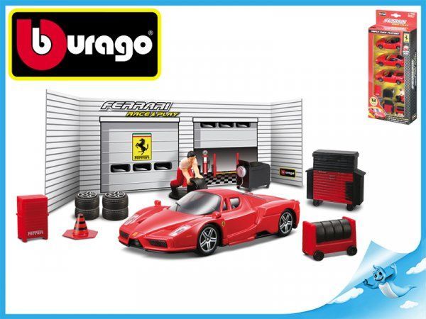 Bburago Race & Play Ferrari sada pneuservis Ferrari model 1:43 - obrázek 1
