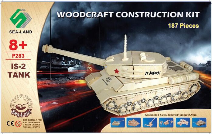 Woodcraft construction kit Woodcraft Dřevěné 3D puzzle tank IS 2 - obrázek 1