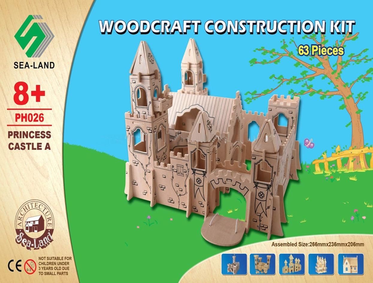 Woodcraft construction kit Woodcraft Dřevěné 3D puzzle zámek princea - obrázek 1