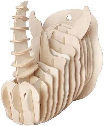 Woodcraft construction kit Woodcraft Dřevěné 3D puzzle hlava nosorožce - obrázek 1